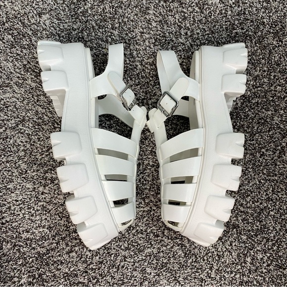 Steve Madden Echo Platform Fisherman Sandals Chunky White Women’s 10 - Picture 5 of 8